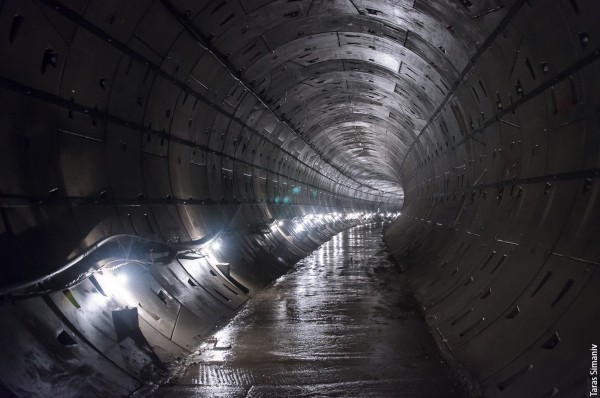 Левый перегонный тоннель в сторону станции Солнцево