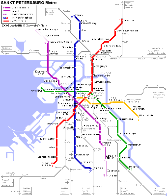 Схема Петербургского Метрополитена