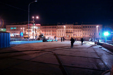 Вид с нового моста на Васильевский остров