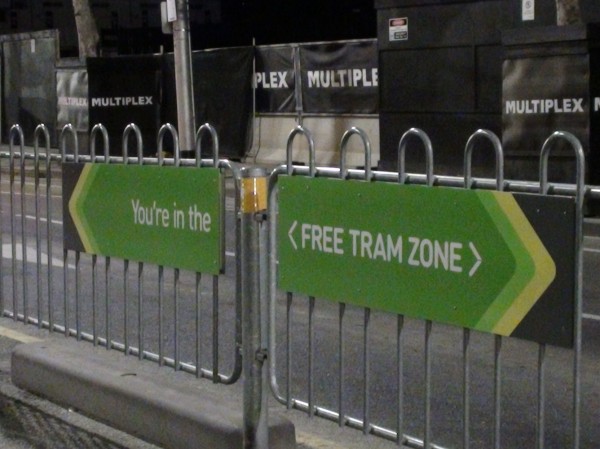 Обозначение FREE TRAM ZONE