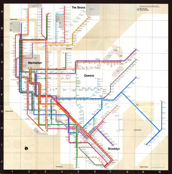 Карта Нью-Йоркского метрополитена, Массимо Виньелли, 1972 год